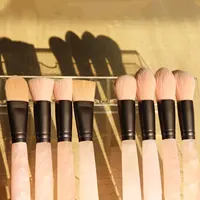

Candy Pink Customized Logo 5PCS Makeup Crystal Handle Powder Brush Set