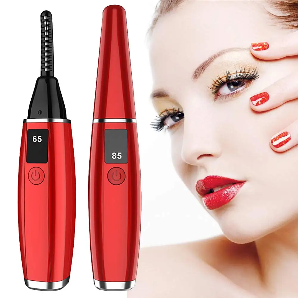 

2020 New Version Electric Heated Eyelash Curler USB Rechargeable Partial Hot Eyelash Applicator Tool with LCD Display, White,black,red