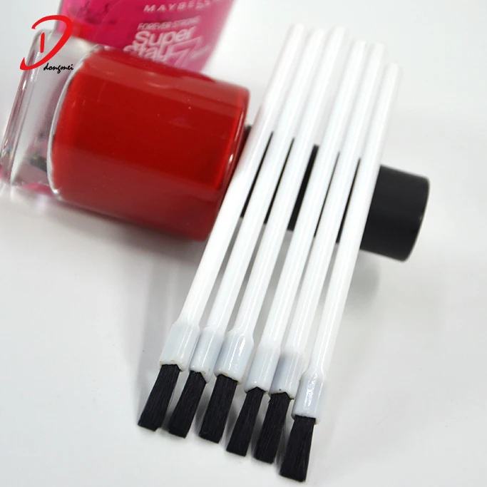 White Plastic Nail Brush Disposable Cosmetic Tools Thin Brush Nail Fine