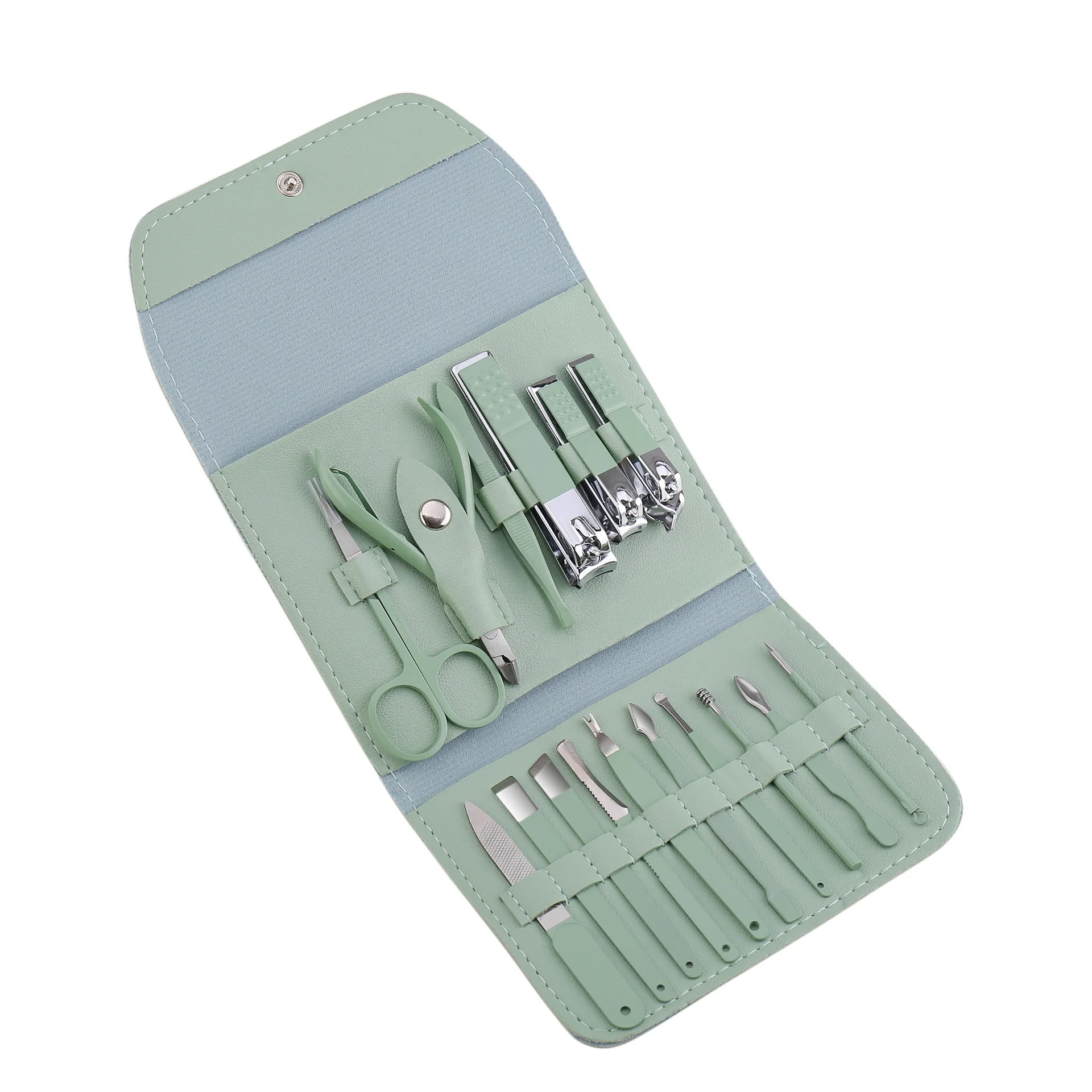 

Professional Beauty Salon Tools Nail Care Art Toe Finger Nail File Mens Nail Clippers Kits 16 Pcs Pedicure Manicure Set, Picture color