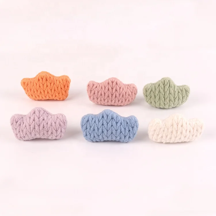 

Factory wholesale customized mini diy cartoon crown cotton jewellery toys keychain accessories charm