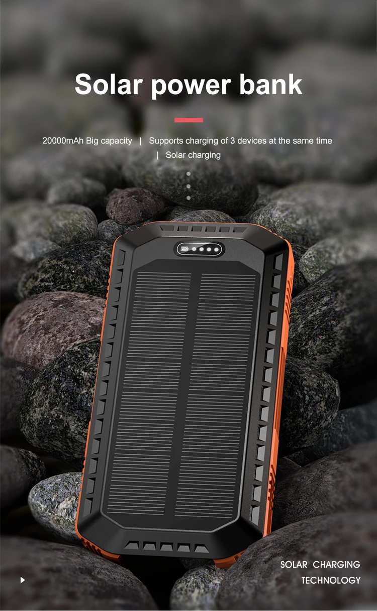 High Capacity Rechargeable External Portable 50000mah Solar Panel Waterproof Solar Chargers