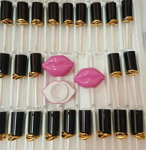 
2020 empty hot selling new pink lip shape lipstick packaging lipgloss lip cream container jar for cosmetic lip balm tube 