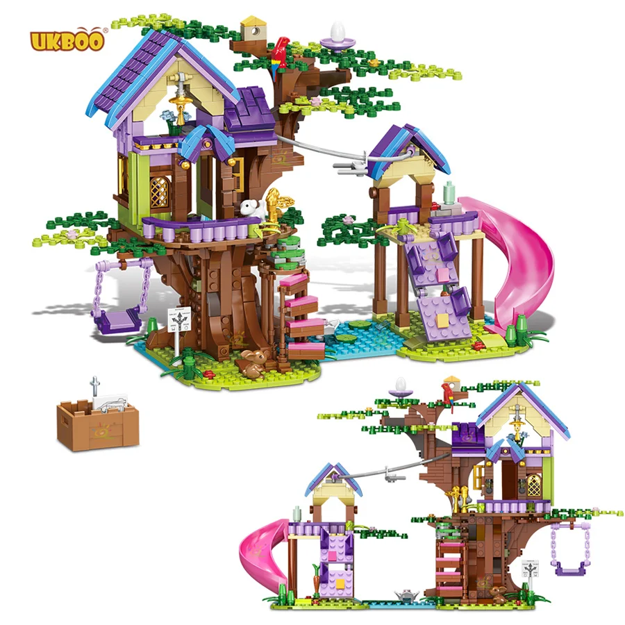 

Free Shipping UKBOO 764PCS Friends City Heartlake friends Mia's Tree Friendship House Building Kit Girl Gift for Indoor Game