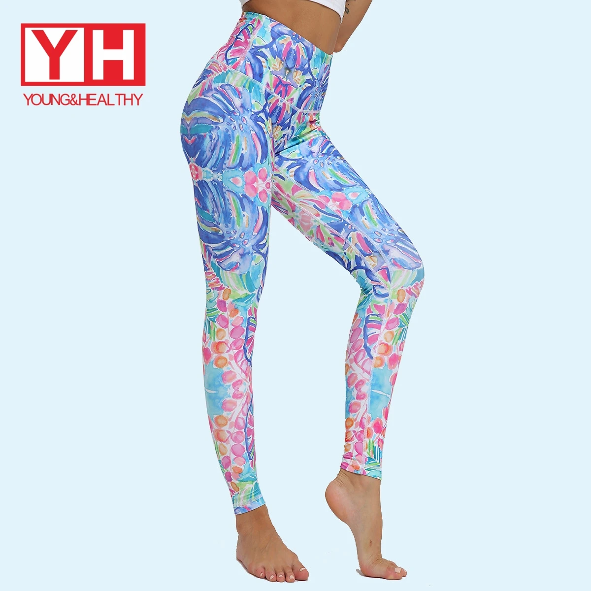 

Newest Hot Sale In Stock High Quality Colorful Print Body Shaping Women Gym Yoga Wear Pants