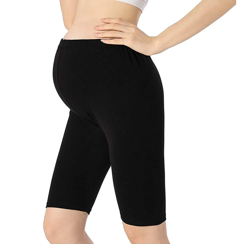 

High Quality 100% Cotton Maternity Yoga Shorts Leggings Pregnancy Care Pregnant Belly 4 Four Way Stretch Tight Shorts Leggings, Pink, green, blue, black, gray,customized color