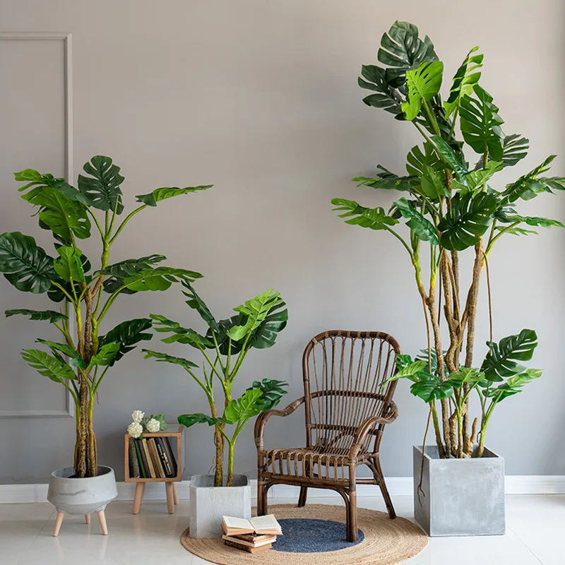 

New Trees Artificial Monstera Deliciosa Plant Precious wedding decoration forever happy faux turtle plant green