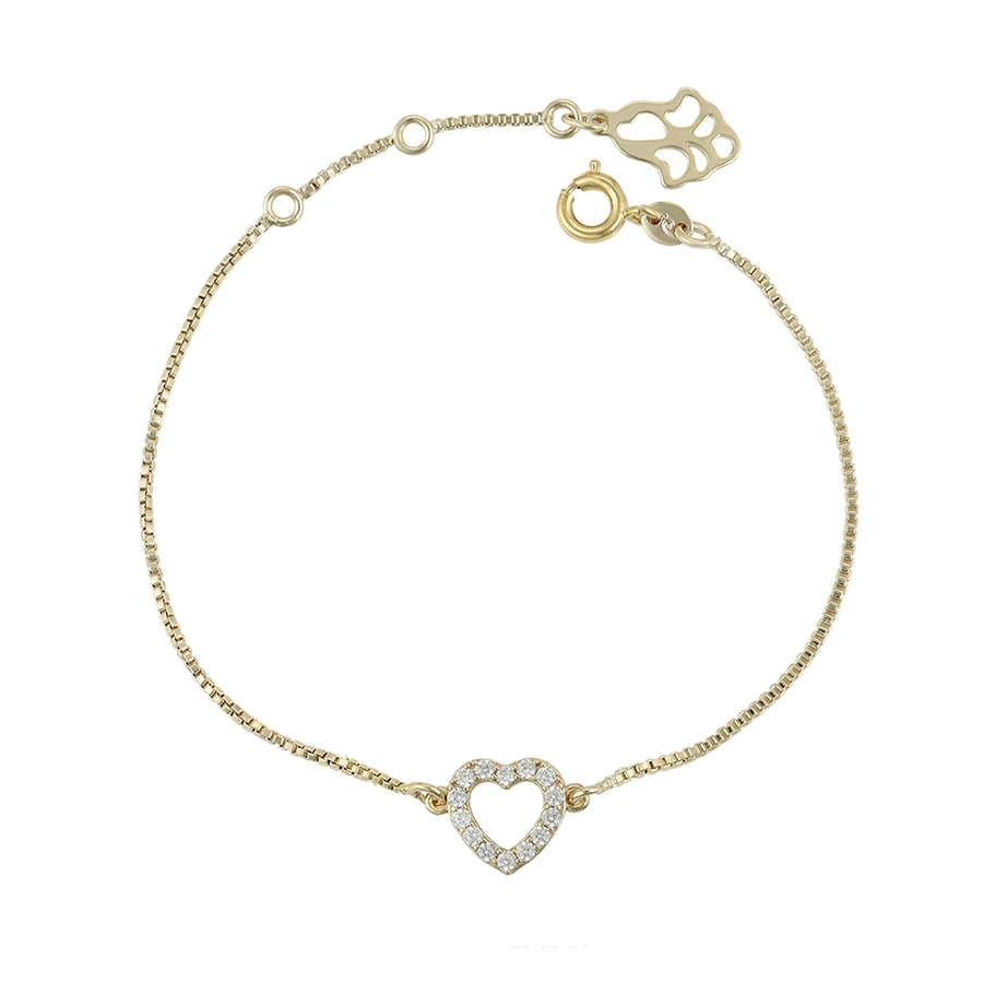 

77041 xuping ladies valentine jewelry 14k gold color heart charm bracelet