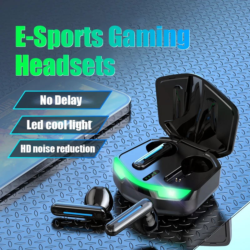 

Factory Outlet Gaming Bluetooth Earphone Wireless Cool Breathing Lamp Gaming Bluetooth Earbuds No Delay Wireless gaming headset, Black/white/yellow/blue