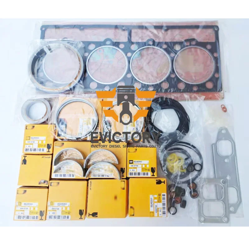 

For CAT CATERPILLAR 3304DI 3304 rebuild overhaul kit complete gasket + piston ring + engine bearing