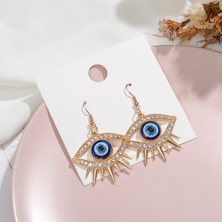 

Eyes Tassel Exaggeration Personality Alloy Drop Retro Colors Earrings For Women