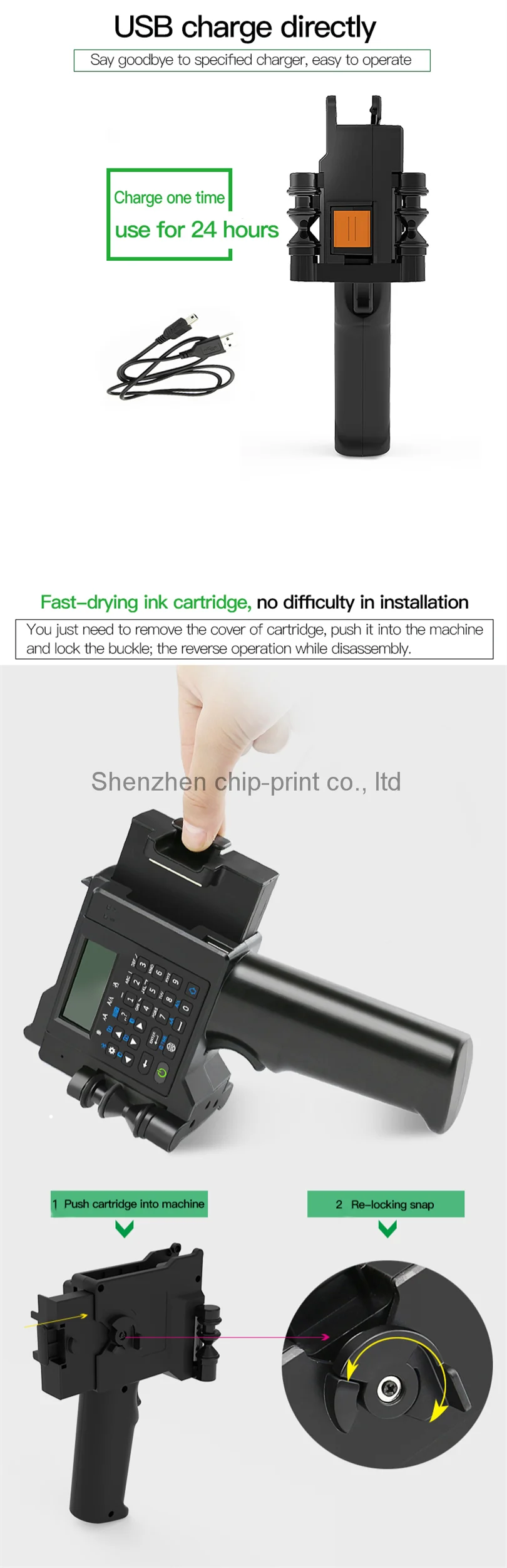 New Design Portable Inkjet Printer Cp2000se Handheld Label Code Printer