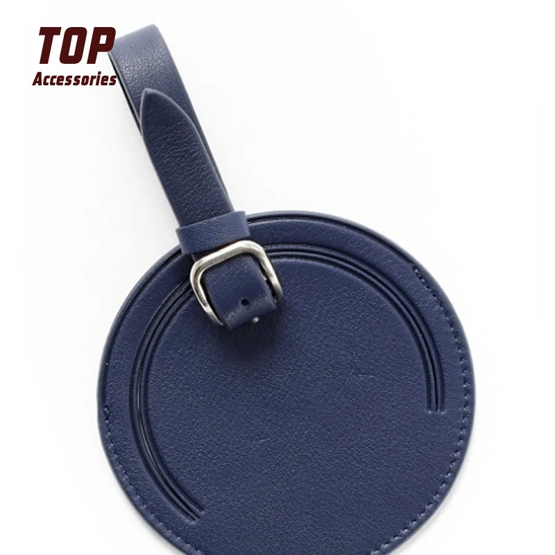

Wholesale PU leather baggage bag tag with customized embossed logo custom