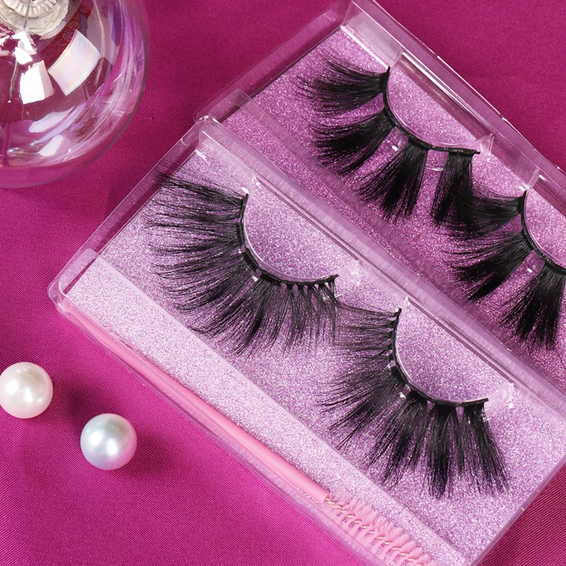 

Natural False Eyelashes Makeup Thick Mink lashes Handmade Reusable Portable Boxes Fake Eyelashes, Natural black mink eyelashes