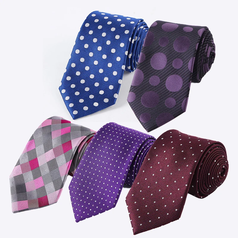 

Premium Brand Tie 100% Silk Ties for Men Handmade Neckties with Plaid Dot Printed Patterns