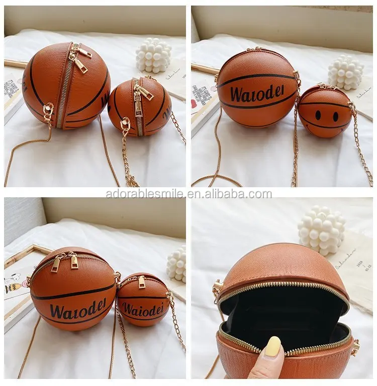 Rts Mom And Me Basketball Bag Handbag Pu Ball Purse For Kids Girls