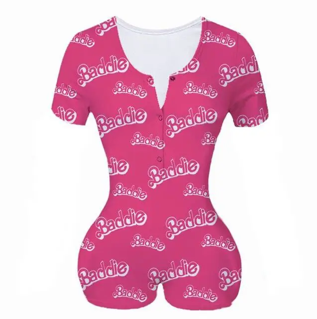 

2020 Wholesale Short sleeve pajamas sleep wear onsies sexy adult one piece baddie onesie for women