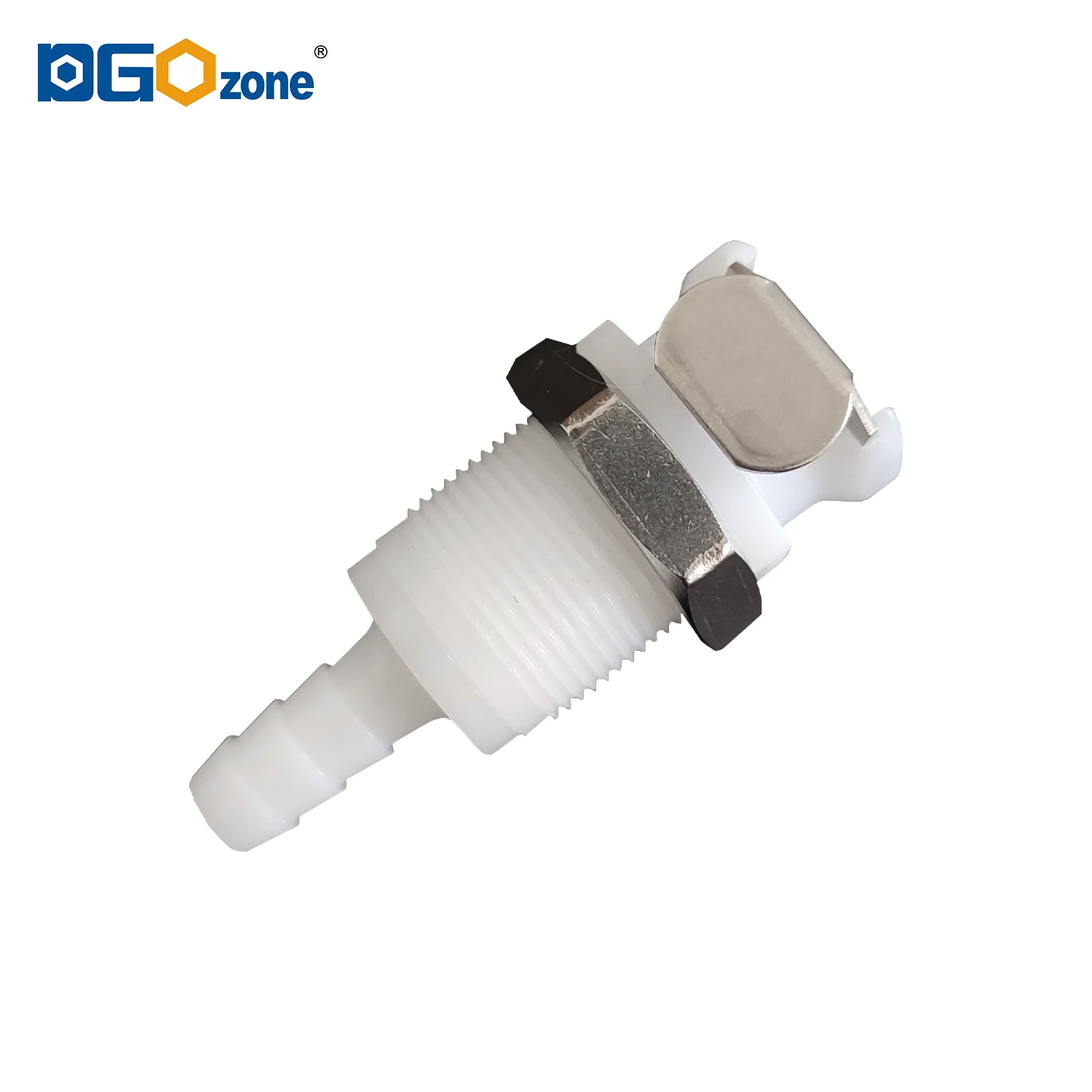 [MLC0104PI] 1/4 Hose Barb Non-Valved Panel Mount Coupling Insert Quick Disconnect Plastic Connectors