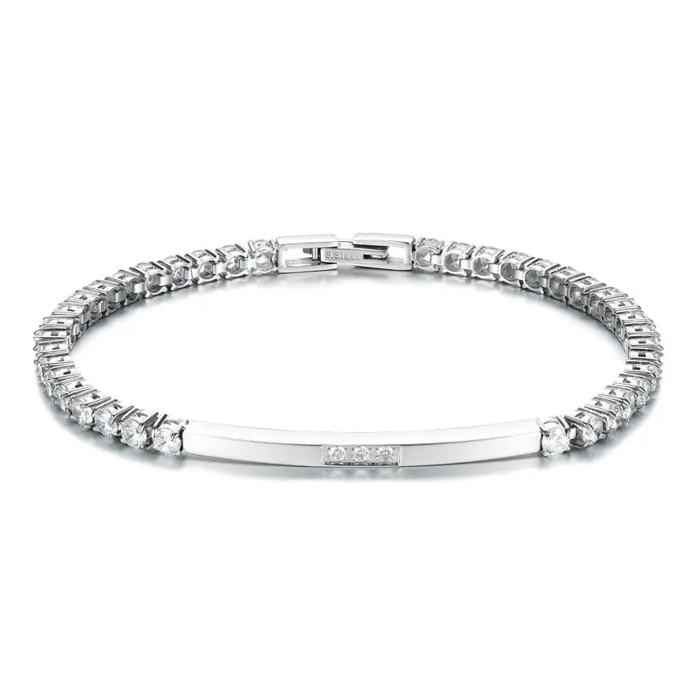Classic zircon tennis homme stainless steel bracelet women chain bracelets fashion 2019 for women