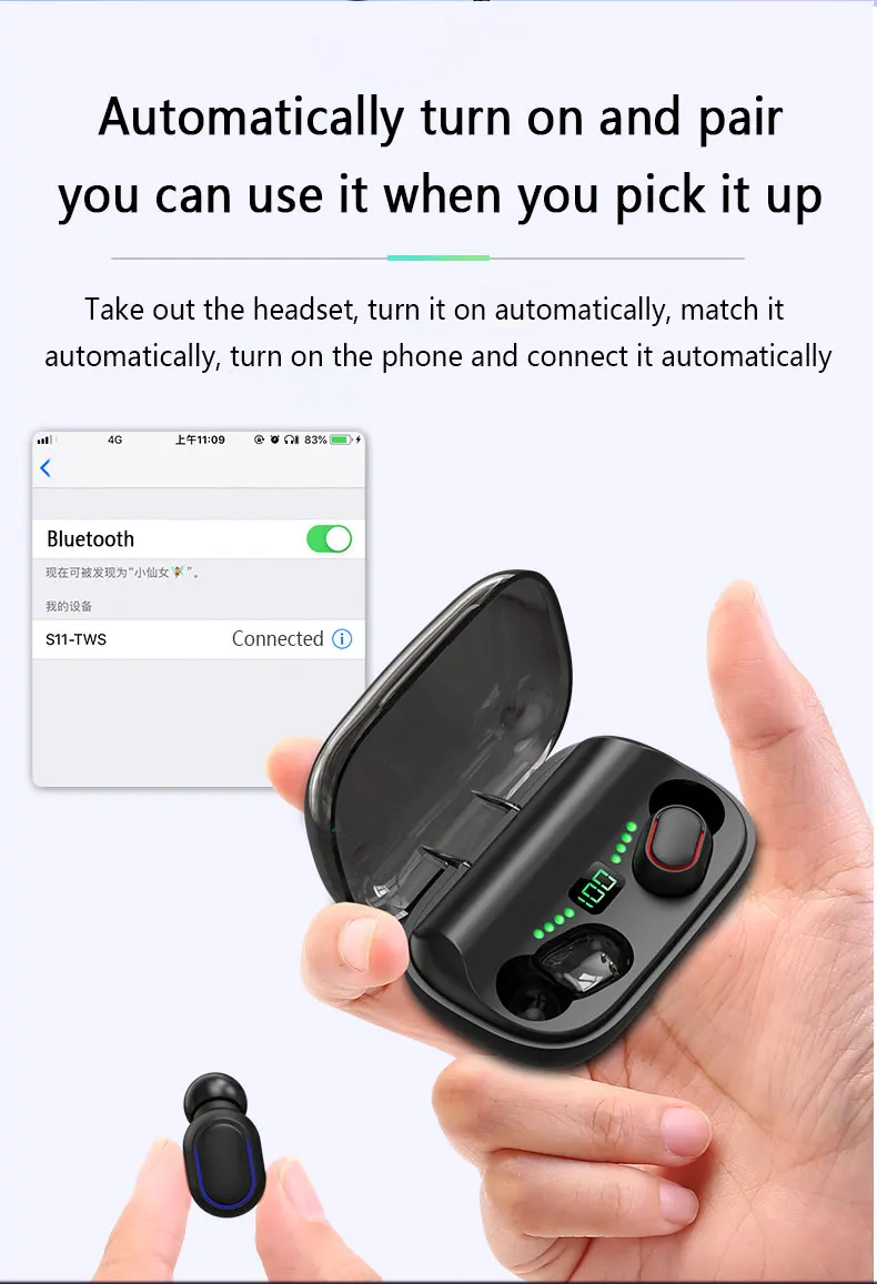 Headphones Bluetooh 2020 New Hot sale Popular TWS Cellphone Wireless Bluetooth headphones Sports Bluetooth  Earphone Wholesale