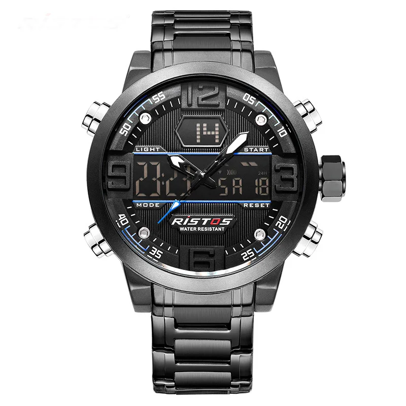 

RISTOS 9338 Fashion sport waterproof dual display multi-function electronic watch, 4 colors