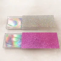 

Clear Rhinestones Lash boxes Empty Lash Case Pink Silver Bling Eyelash Box without Eyelashes