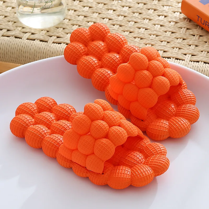 

Beauty Comfort 2022 Bath Shower Slides Wholesale Cute Women Slippers Fashion Men Yellow Waterproof Summer Trend Bubble Slipper, Black
