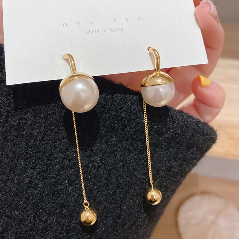 

fashion jewelry trendy chain earings for women 2020 pearl