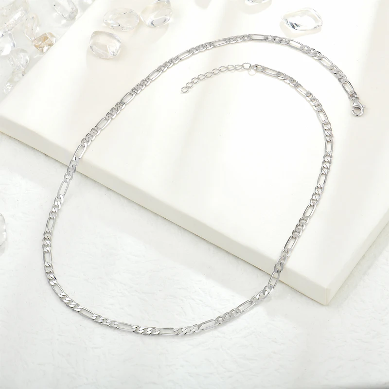 

Wholesale Bulk Customized Dainty Link Chains Jewellery Jewelry OEM ODM Rhodium Plated 925 Sterling Silver Chain Necklace Women