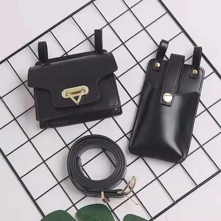 

2021 Wholesale trendy small sling bag cellphone bag with belt set women bag, Various