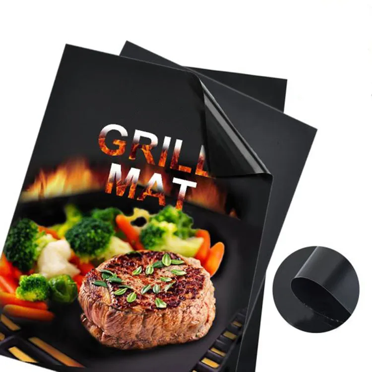 

0.20mm thick black color size  ptfe barbecue grill mat