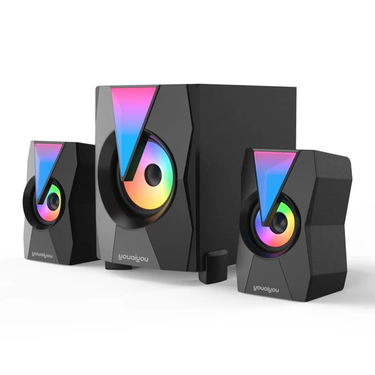 

Wireless 2.1 audience home cinema sounds subwoofer USB 2.1 speaker home theater system with LED lights