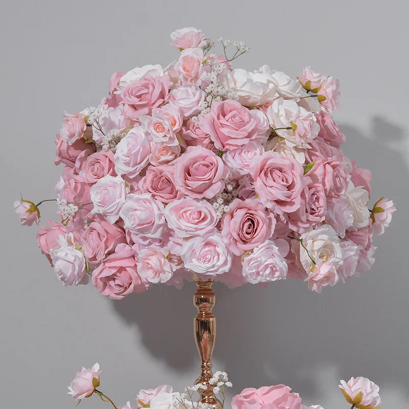 EG-M046 Wedding Event Decoration Wedding Table 60cm Faux Artificial Centerpiece Flower Pink Flower Ball