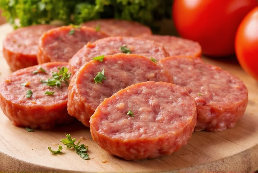 Sizzling Italian sausage in a cast iron skillet
