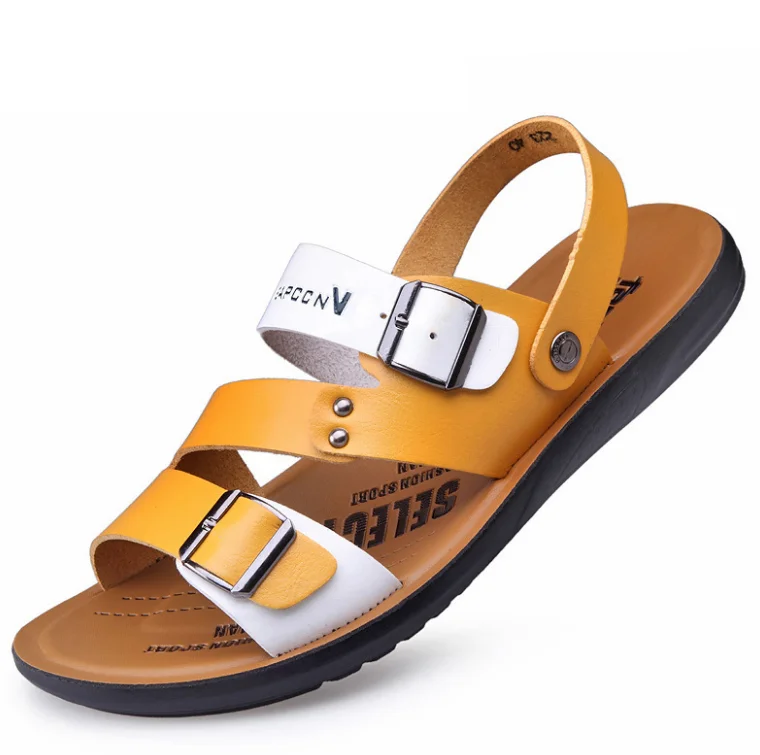 

wholesales Handmade Leather Open Toe Outdoor Thong Strap Men Sandals