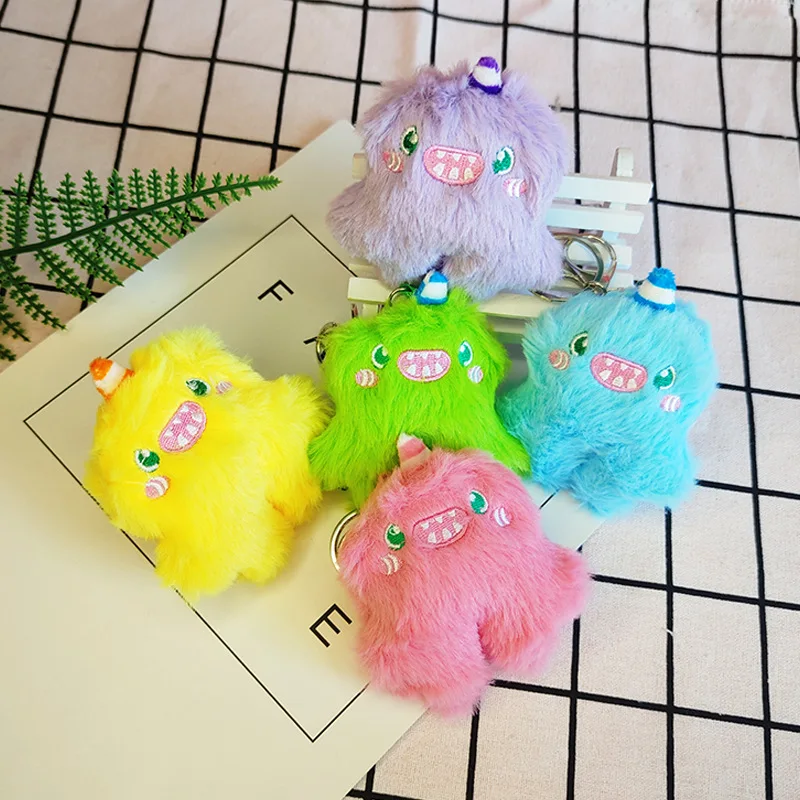 

2023 Cartoon Cute Ins Stupid One-eyed Monster Plush Pendant Doll Creative Ornaments Decoration Key Chain Kids Girl Key Ring Gift