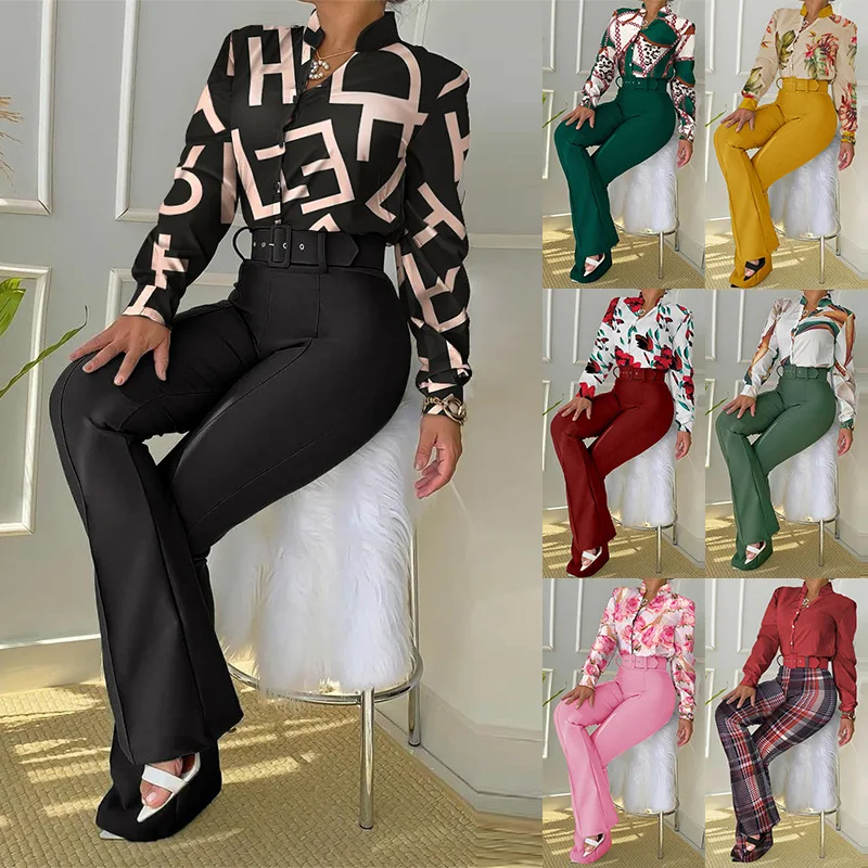 

Summer Trendy African Print Women'S Two Pieces Shirt Pant Sets 2022 Patchwork Casual 2Pcs Women Designer Shirt And Pants Sets, Yellow/red casual two pieces designer 2 piece women set