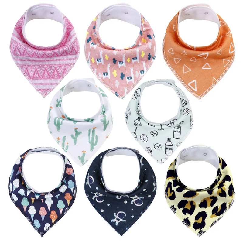 

100% Organic Cotton Neutral Solid 10-Pack Baby Drool Bandana Bibs for Boys and Girls Plain Colors