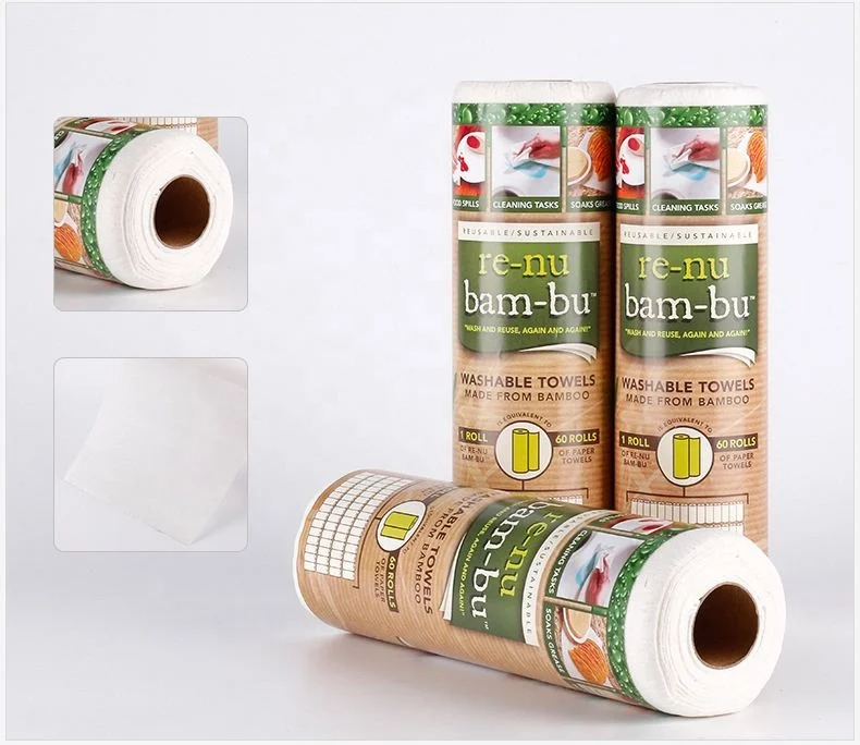 

Washable Reusable Kitchen Bamboo Rolls, White