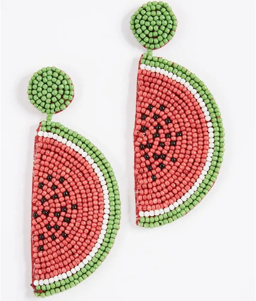 

Zooying Popular Creative Watermelon Design Beads Earrings for Summer Beach, Colorful