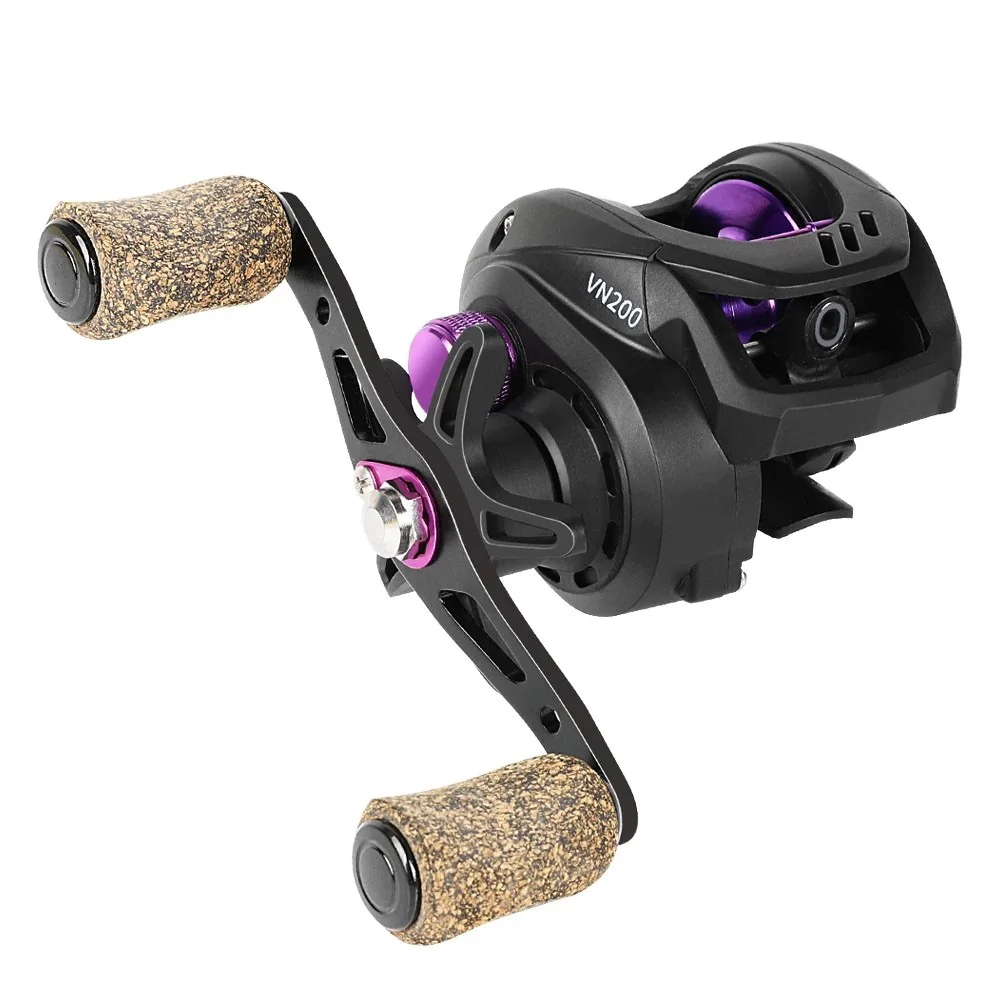 

Baitcasting Reel 6.5:1 High Speed 7KG Max Drag Fishing Reel Drag Reel Metal Spool Cork Knob, Purpie