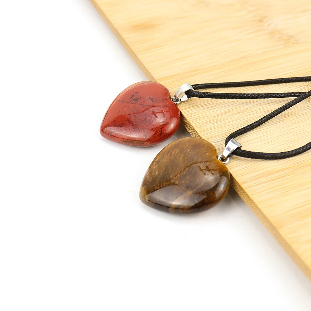 

New Cord Wire Wrapped Gemstone Healing Chakra Choker Jewelry Tree of Life Teardrop Heart Amethyst Opal Pendant Necklace