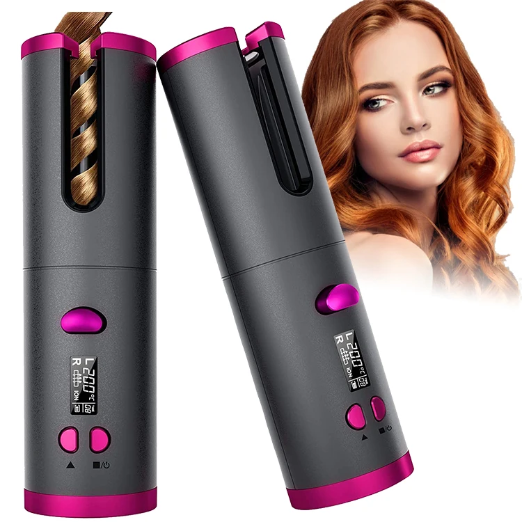 

H016 Newest Good Quality Rechargeable For Travel Home Hair Curler Professional Manufacturer Supply, Red