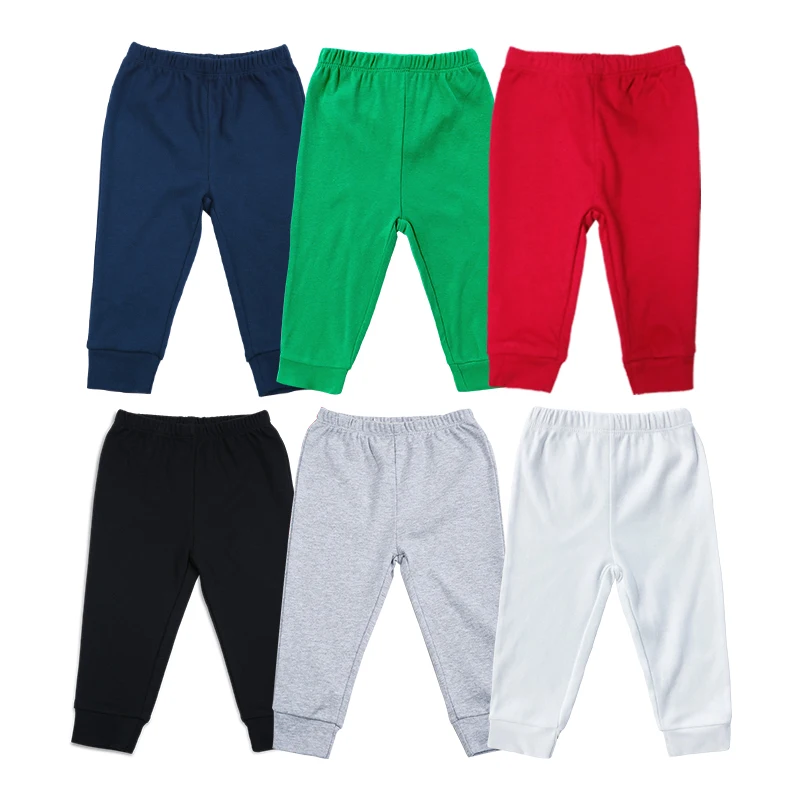 

2021 OEM ODM Unisex 100% Cotton Baby Pants Newborn Pants Full Length New born Baby Clothes Boys Pants