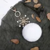 Christmas gifts autumn and winter snowball ball ornaments fur ball keychain faux charm pendant car key ring jewelry