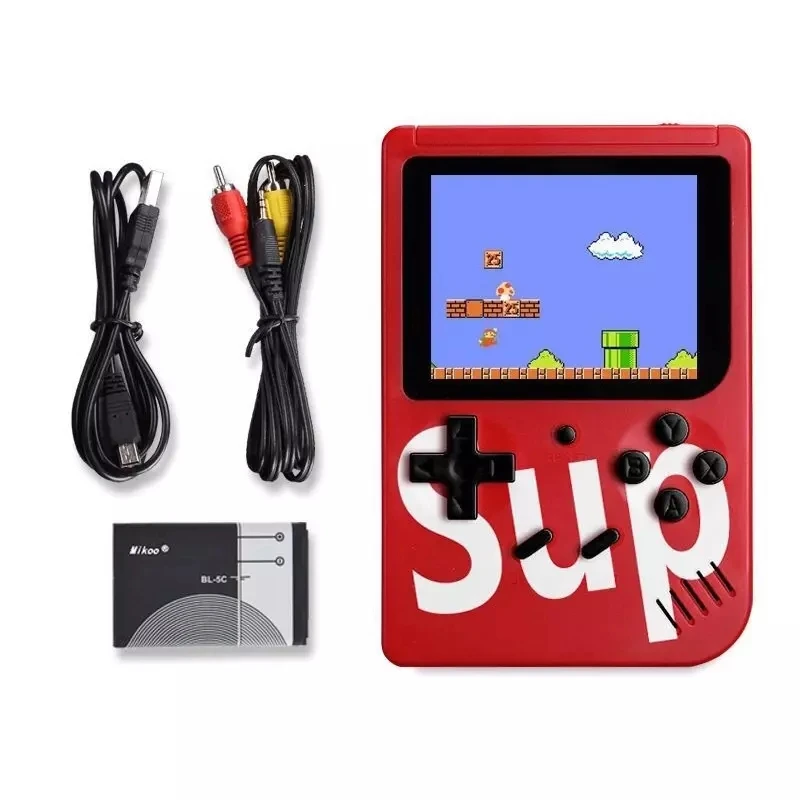

Sup Game Box Retro Classic Mini Game Small Machine SUP Handheld Game Console 400 In 1, Red, white, yellow, black, blue