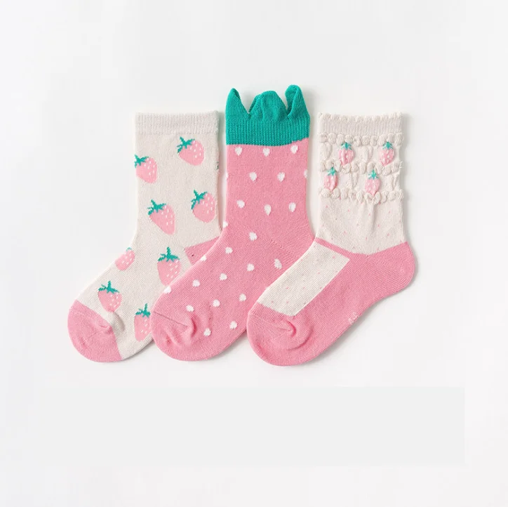 

Children's autumn and winter cartoon pink girls' socks lace princess baby summer socks wholesale organic baby knitted sock, As picture