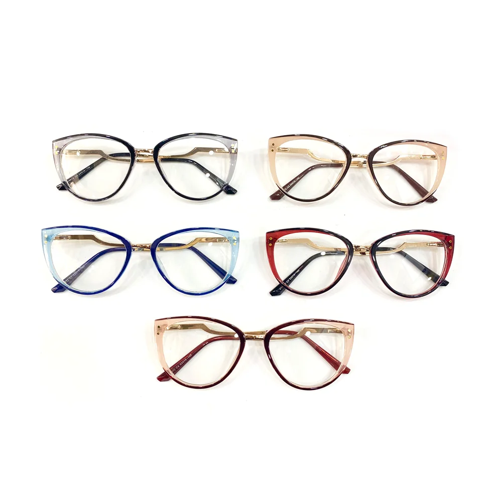 

2021 new designer wholesale fashionable TR metal glasses optical frames, Custom colors