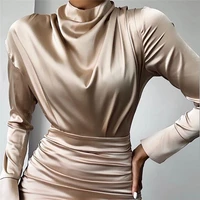 

Wholesale Ready-made Clothing Women Silk Fabric Short Bandage Party Dress Gown