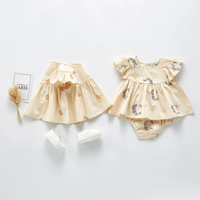 

2020 Summer Newborn Suit Baby Baby Girl Fashion Western Cotton 2 Piece Baby Clothes